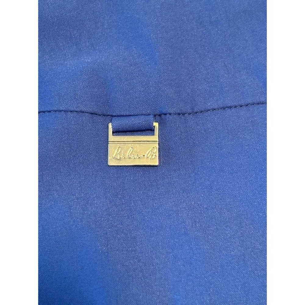 Lulu-B Skirt Wmns 10 Blue Viscose Blend Scalloped Hem Preppy Classic Chic - Picture 6 of 8